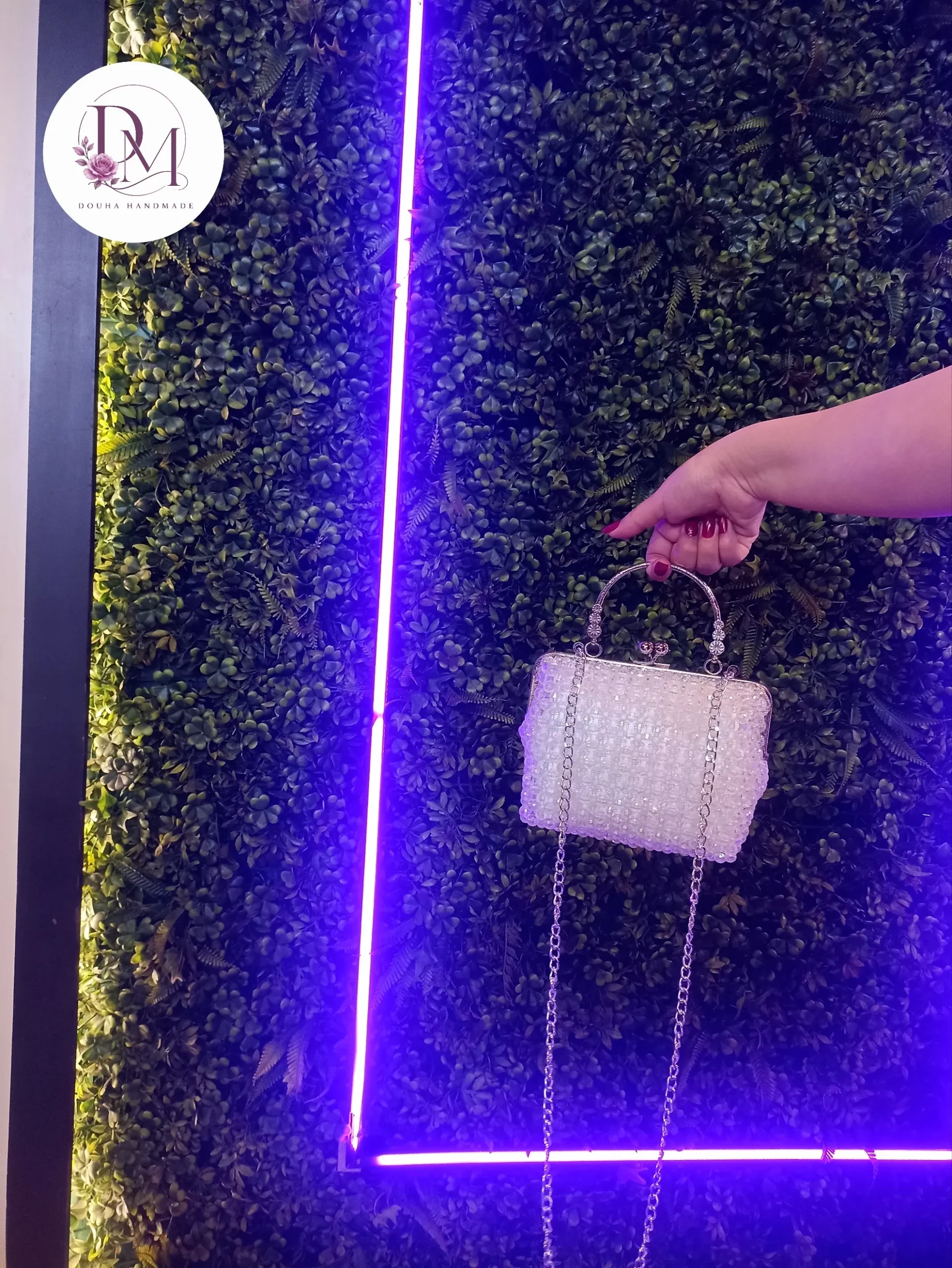 Handmade Clear Bead Purse