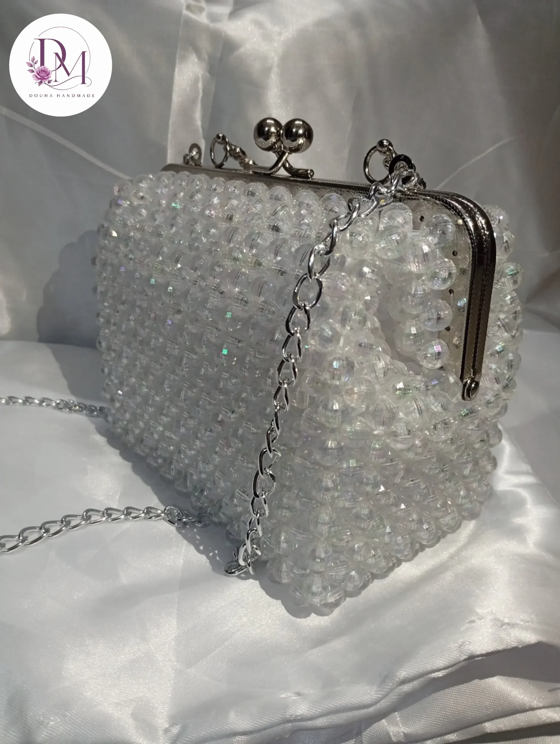 Handmade Clear Bead Purse - Image 4