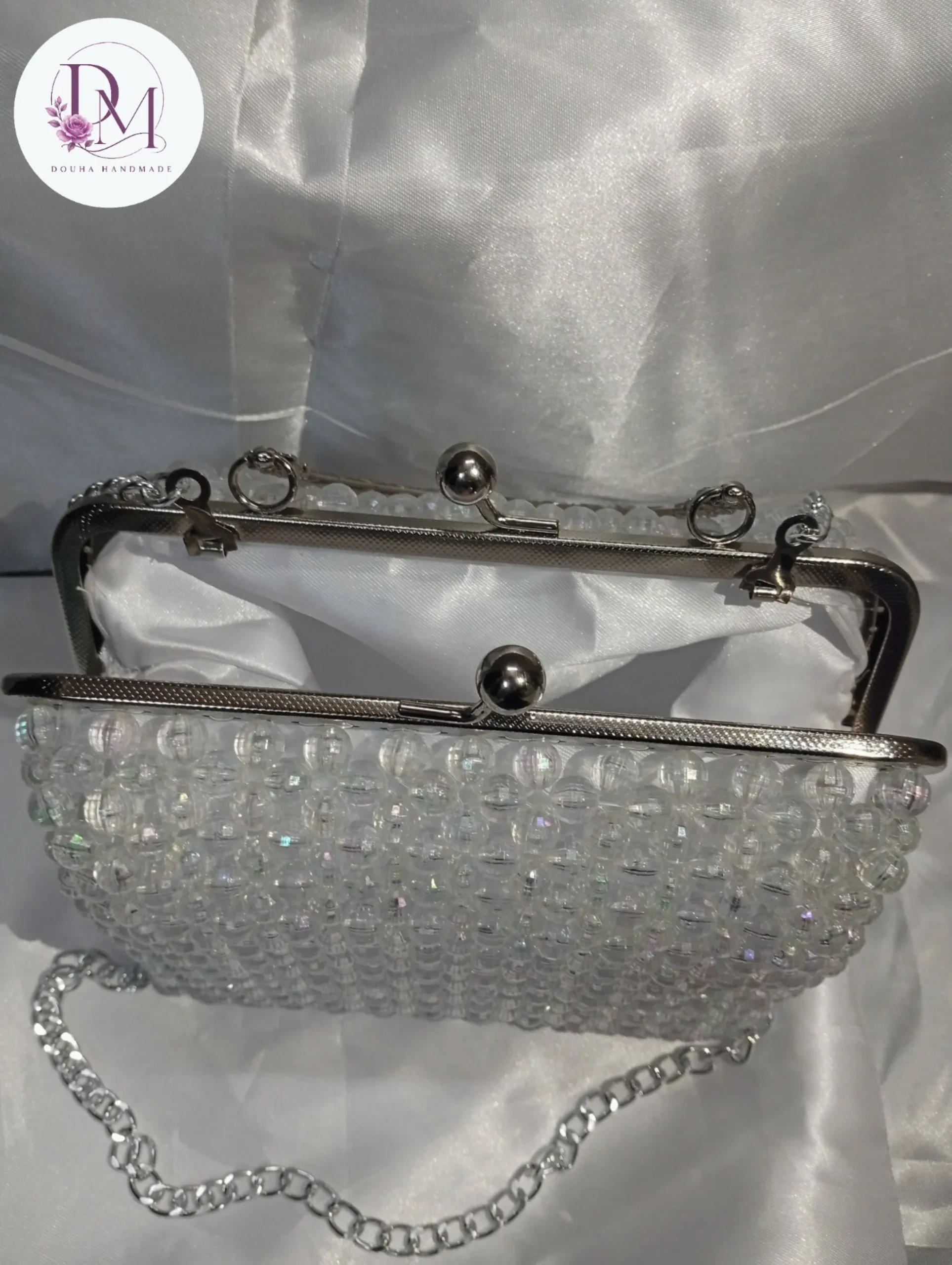 Handmade Clear Bead Purse - Image 3