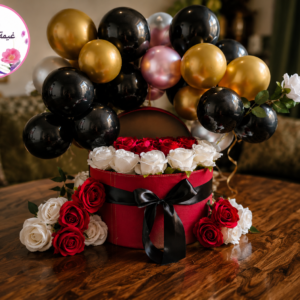 Luxury Rose Box with Balloons