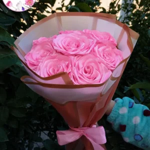 Pink Satin Rose Bouquet