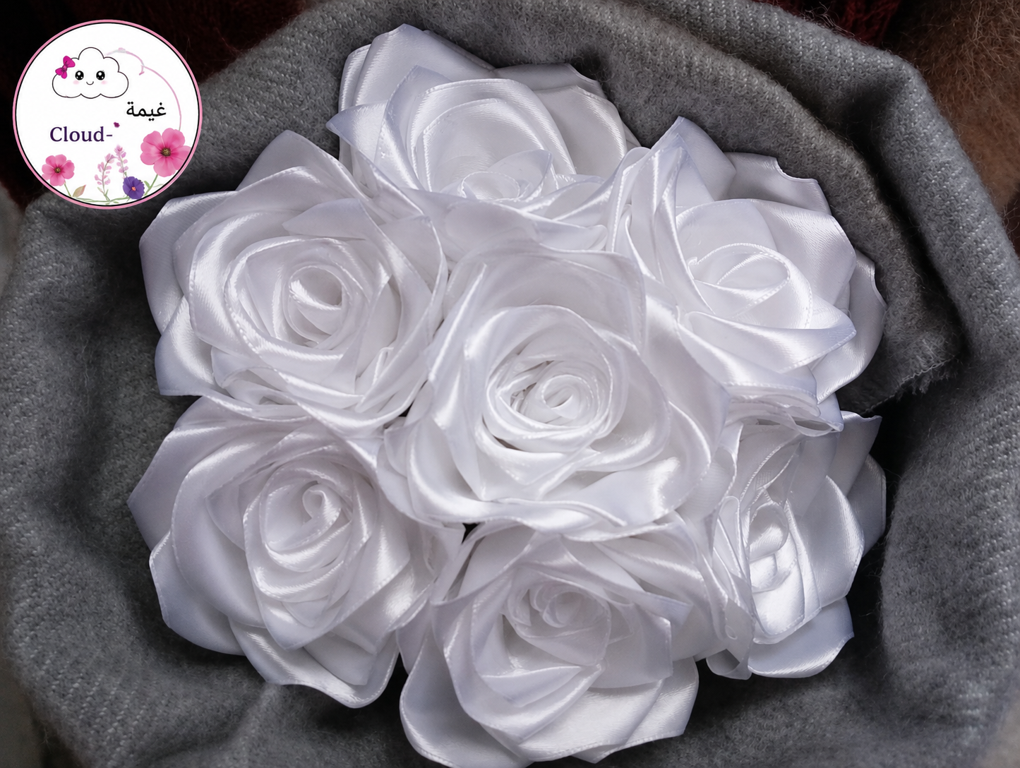 White Shawl & Rose Bouquet - Image 4