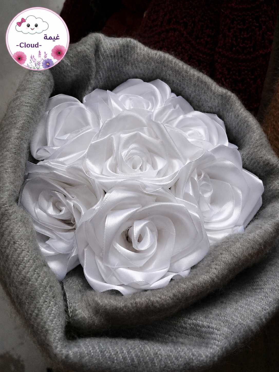 White Shawl & Rose Bouquet - Image 2